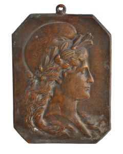 Plaque en bronze à la Marianne d'époque XIXème