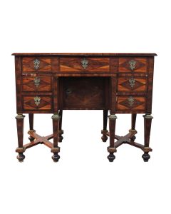 Bureau type Mazarin en placage d'époque XIXème