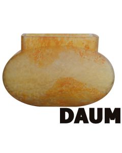 Vase pansu de Daum à col rectangulaire jaune