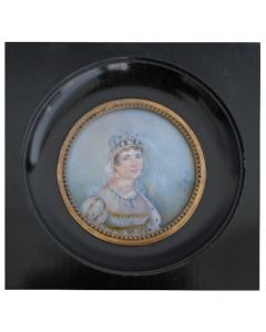 Miniature portrait dans cadre noir époque XIXème 2