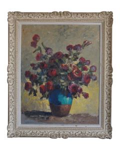 Nature morte aux roses de Van den Bussche huile sur toile