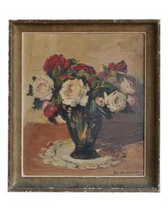 Nature morte aux roses de Van den Bussche huile sur toile 2