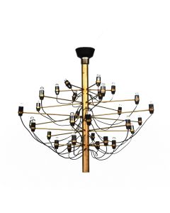Lustre hélicoïdal métal doré Gino Sarfati comprenant une 30 aines de feux