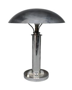 Lampe du bureau champignon métal chromé style Art déco 1930
