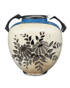 Vase à anses céramique craquelée Frères Boch pour la Louvière