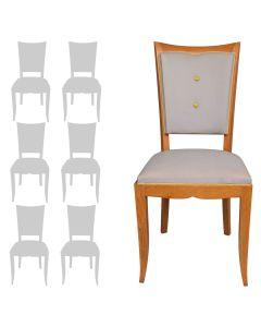 Chaises 1940 en merisier skaï lavande (série de 6)