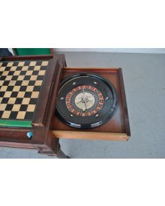 Table à jeux et roulette style Louis XVI en acajou XIXème