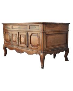 Bureau forme Mazarin Louis XV en noyer d'époque XVIIIème