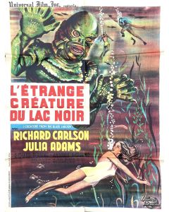 Affiche de cinéma des années 60 "L'étrange créature du lac noir" 