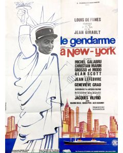 Affiche de cinéma des années 60 le gendarme à New-York
