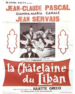 Affiche de cinéma des années 60 la châtelaine du Liban