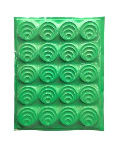 Panneau thermoformé bas relief en plastique vert 1970
