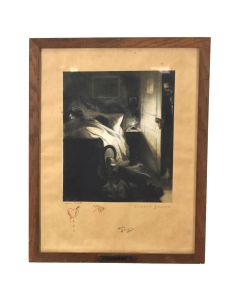 L'amant jaloux gravure d'époque XIXème
