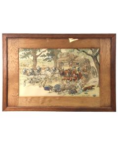 Gravure polychrome de Georges Busson "cavalcade" 