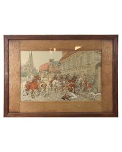 Gravure polychrome de Georges Busson "cavalcade" 