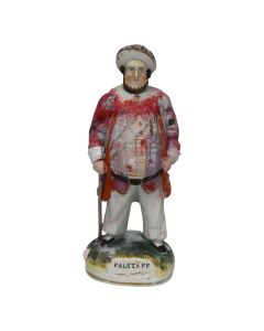 Statuette anglaise de Falstaff de Shakespeare porcelaine