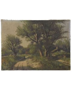 Paysage huile sur toile époque fin XIXème signée L. Henri