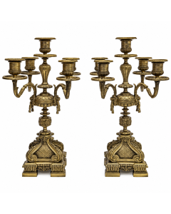 Paire de candélabres en bronze doré napoléon III