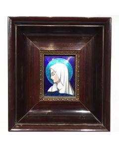 Portrait miniature sur métal émaillée de la vierge Marie par Georges Papault