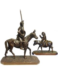 Don Quichotte et Sancho en paire bronze par Fratin fin XIXème