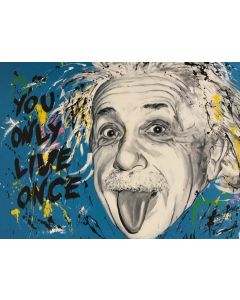 Peinture acrylique Michael Edery portrait Einstein