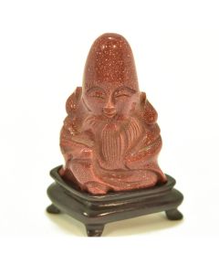 Bouddha rieur sculpté en verre aventuriné 