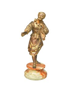 Statuette acteur de théâtre en bronze doré début XXème