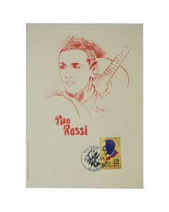 Carte postale pré-timbrée hommage Tino Rossi 1991