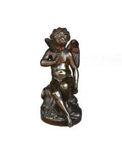 Cupidon Bronze patiné doré époque fin XIXème