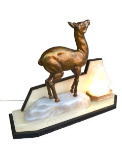 Lampe veilleuse régule Art déco 1930 à la biche