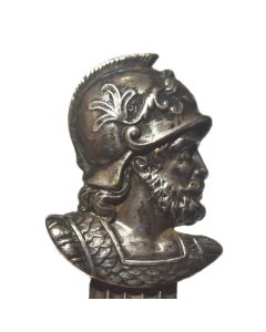 Fibule en argent à la tête de soldat antique époque XIXème