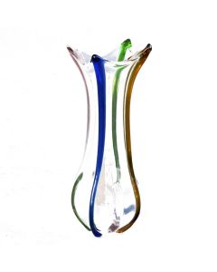 Vase en verre coloré forme tulipe
