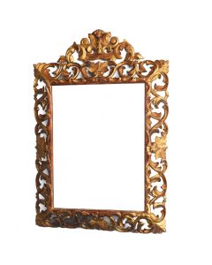 Miroir italien de style rocaille en bois doré d'époque XIXème