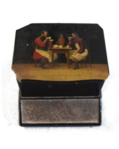 Boite Russe (pyrogène) époque XIXème peinte 
