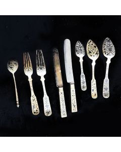 Couverts Russes en vermeil époque XIXème (série de 8)