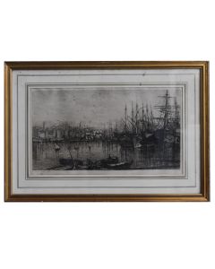 Le vieux port 1884 (Marseille) gravure L. Gautier