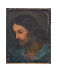 Huile sur toile représentation de Jésus Christ époque XVIIIème