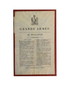 Vieux papier : 26ème Bulletin Grande Armée bataille Napoléonienne XIXème encadré 