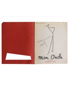 Plaquette promotion film "Mon oncle" dédicace autographe de Jacques Tati 1958