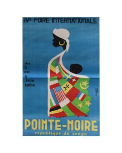 Affiche ancienne Foire internationale République Congo par Cazes 