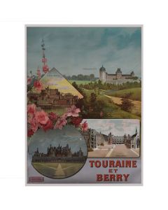 Affiche ancienne 1900 touristique - Touraine et Berry