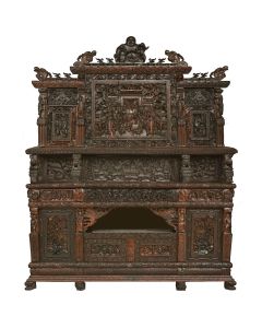 Exceptionnelle desserte asiatique sculpté 1880 