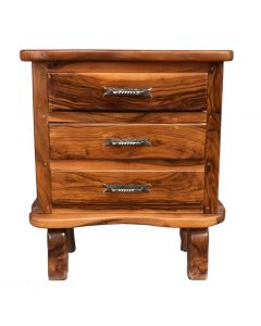 Commode Brutaliste forme libre en olivier 