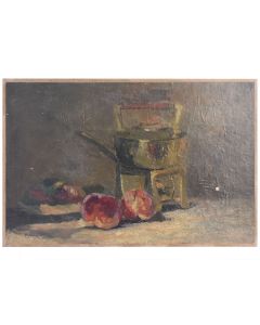 Nature morte aux pêches par Charles Bousquet école Française 