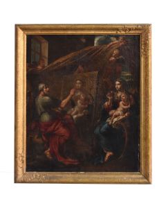 Atelier d'artiste huile sur toile d'époque XVIIIème