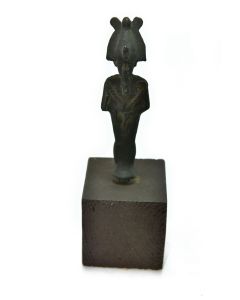 Sujet en bronze représentant Osiris sur un socle en bois 