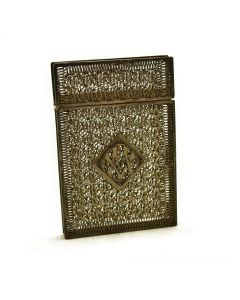 Porte carte en argent filigrané ajouré époque 1900