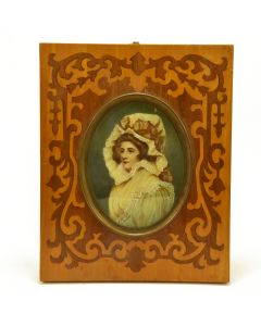 Portrait d'élégante miniature époque XIXème