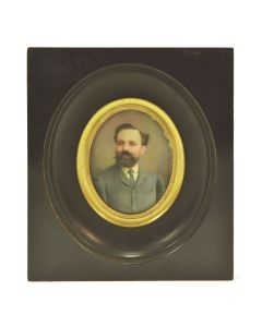 Portrait de gentilhomme miniature époque XIXème