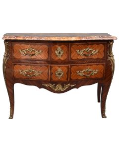 Commode sauteuse Louis XV bois de rose XIXème